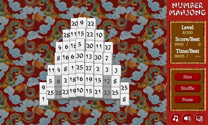 Number Mahjong — free online mahjong game