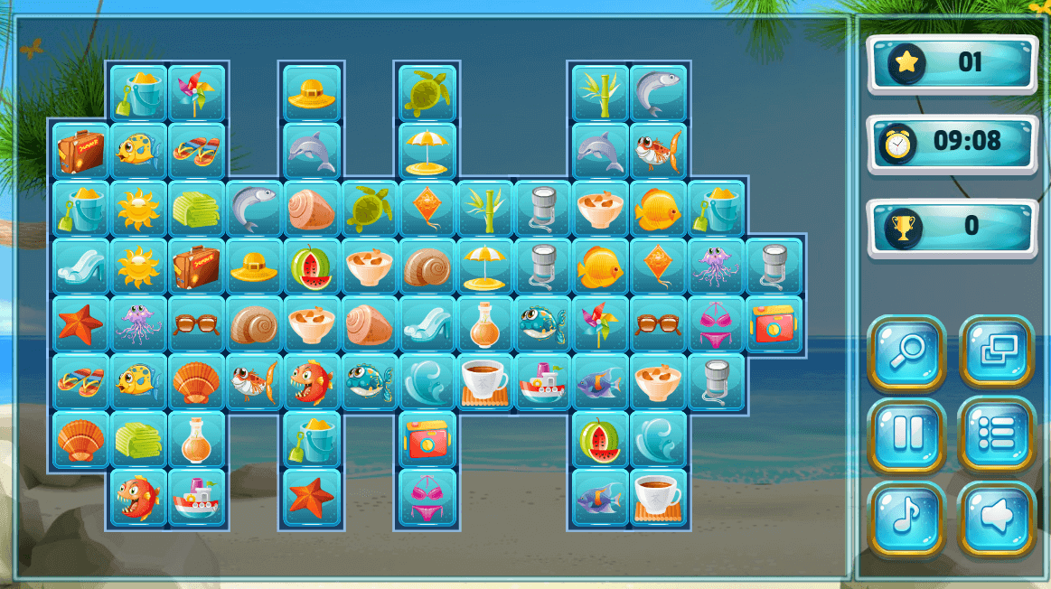 Beach Connect Mahjong Gameplay