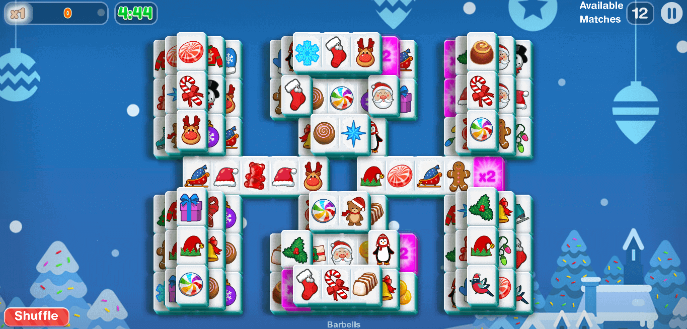 Mahjongg Candy Cane Gameplay