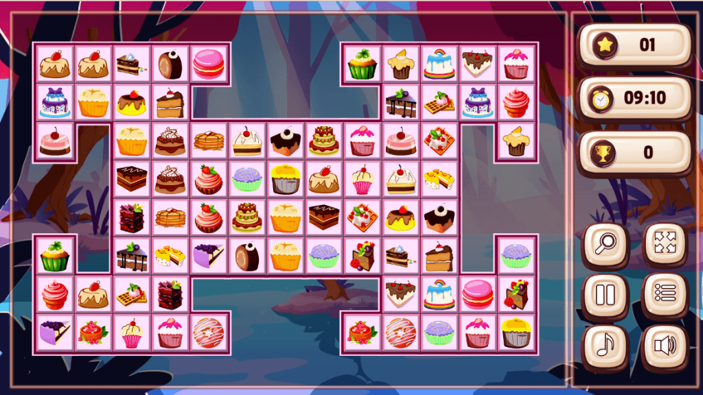 Cakes Mahjong Connect play game online in full screen
