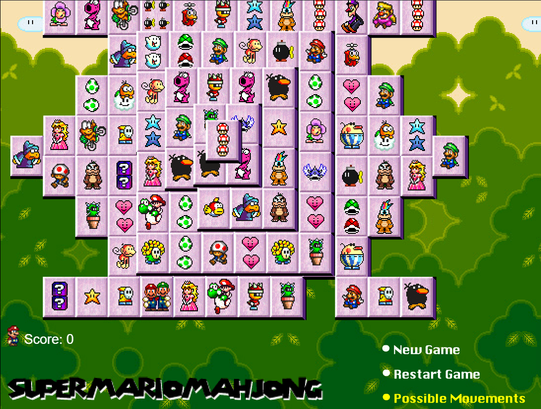 Super Mario Mahjong gameplay