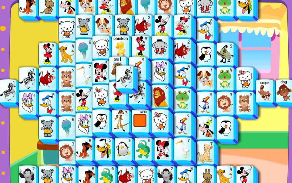 Cartoon Mahjong gameplay