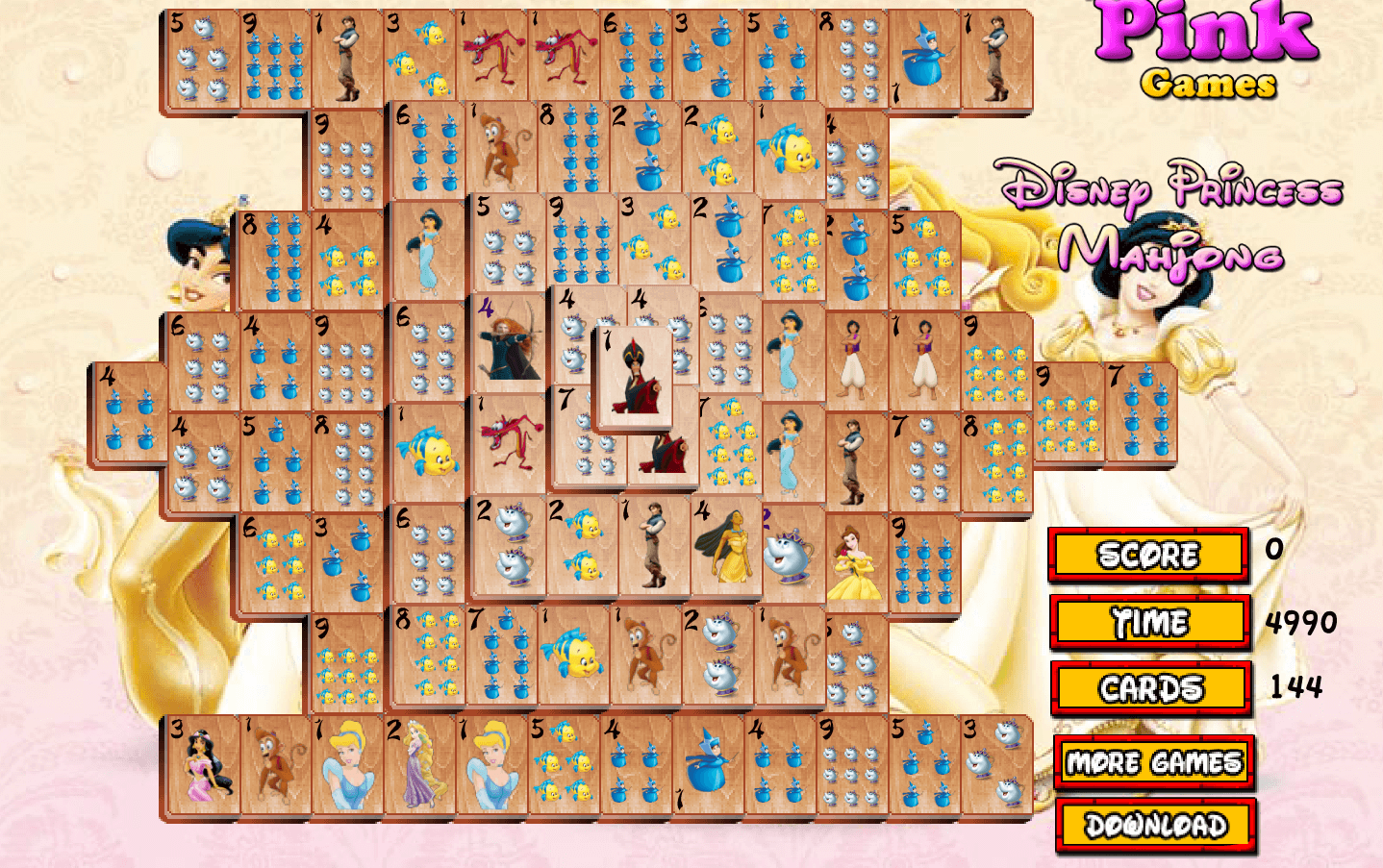 Disney Princess Mahjong gameplay