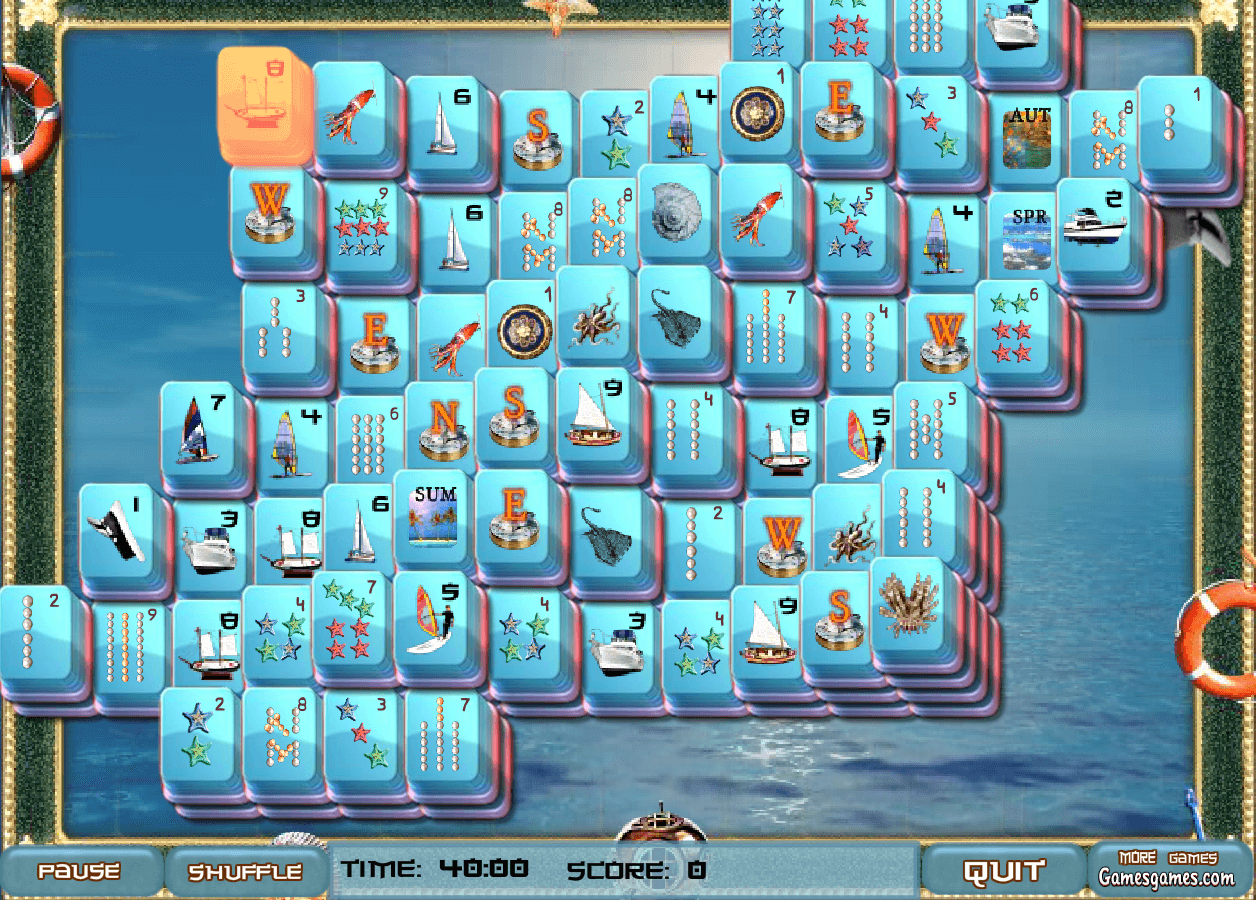 Marine Mahjong gameplay