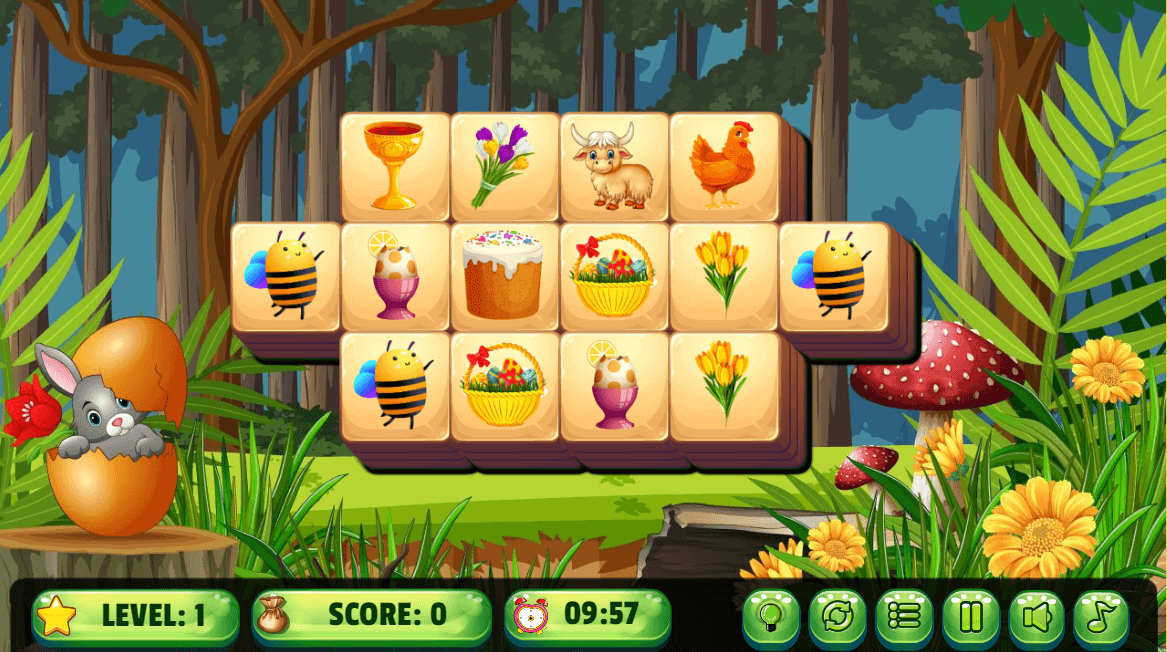 Easter Triple Mahjong Gameplay