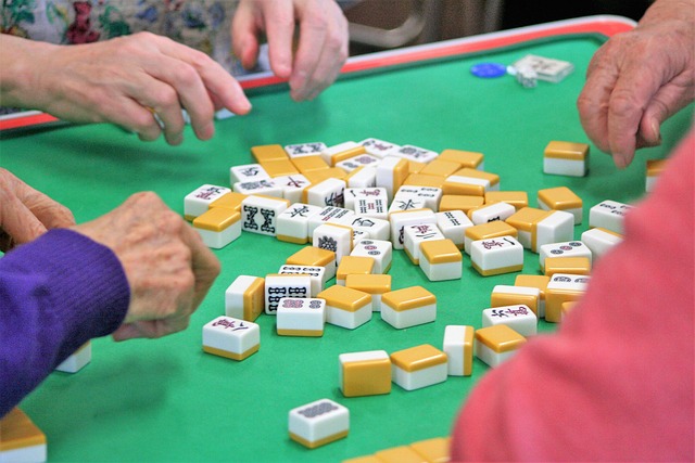 People playing Mahjong